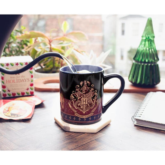Silver Buffalo Harry Potter Hogwarts Crest Holiday Sweater Heat-Reveal Ceramic Mug