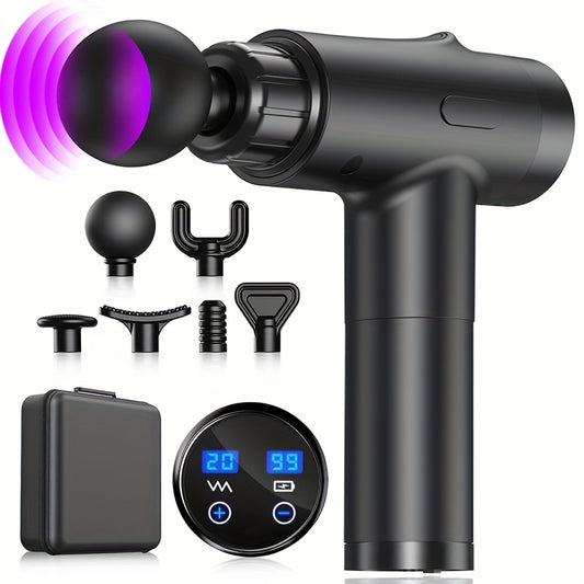 [Professional Fascia Gun] Professional Grade Fascia Gun, 6 Attachments, 20 Speeds, 1800mAh Battery | Low Noise, Multiple Intensity Options, Comfortable To Hold, Portable, 1 Storage Box, Suitable For Sports And Fitness, Ideal - Revitalize Mind Body