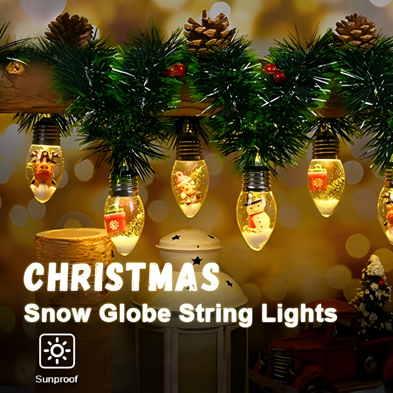 WAIPFARU LED Christmas Garland With Snow Globe Lights