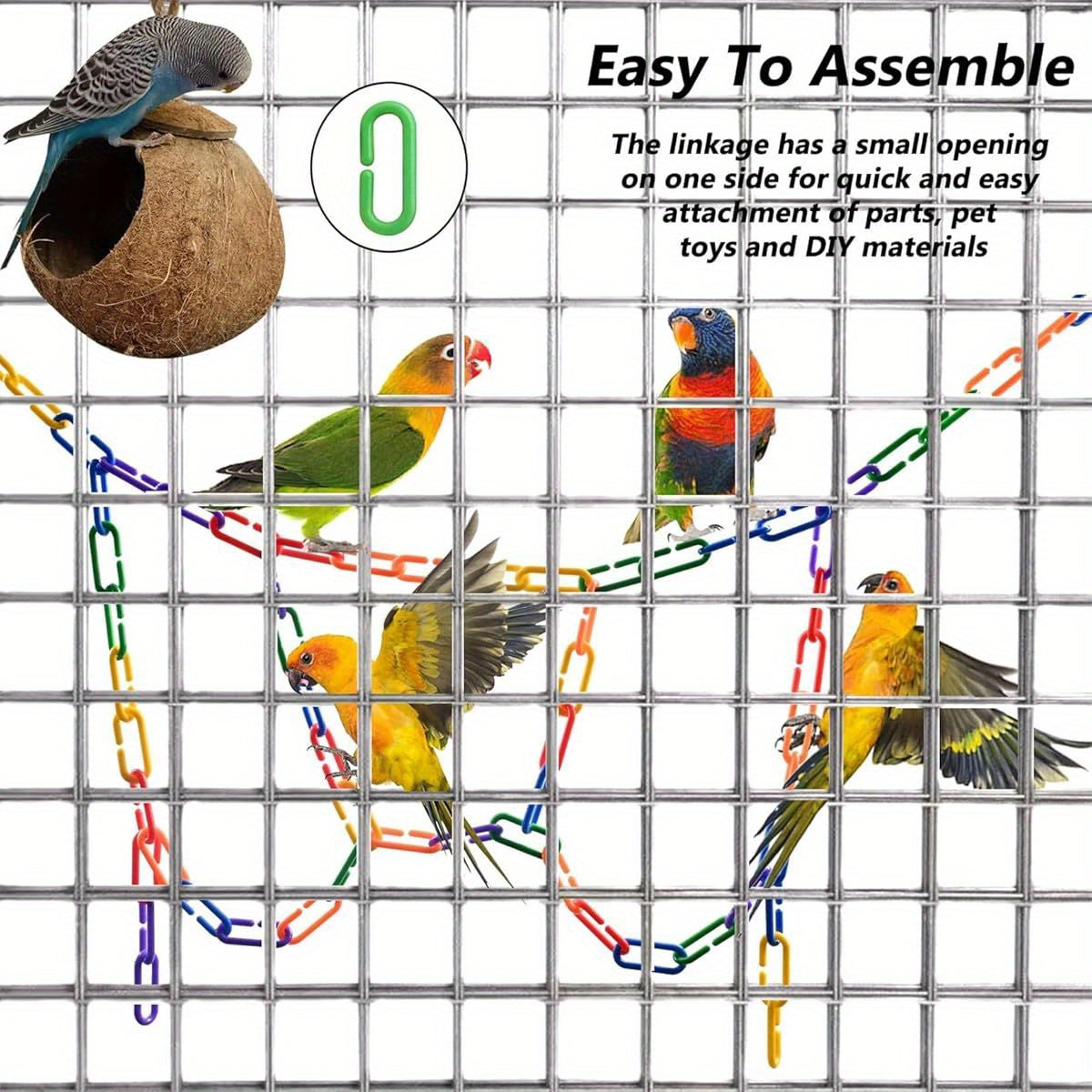 Sukh Rainbow C Links Cage Hardware 250pcs for Small Birds