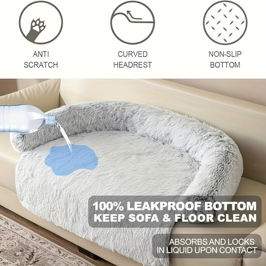 Fluffy Plush Calming Dog Bed With Washable Removable Cover