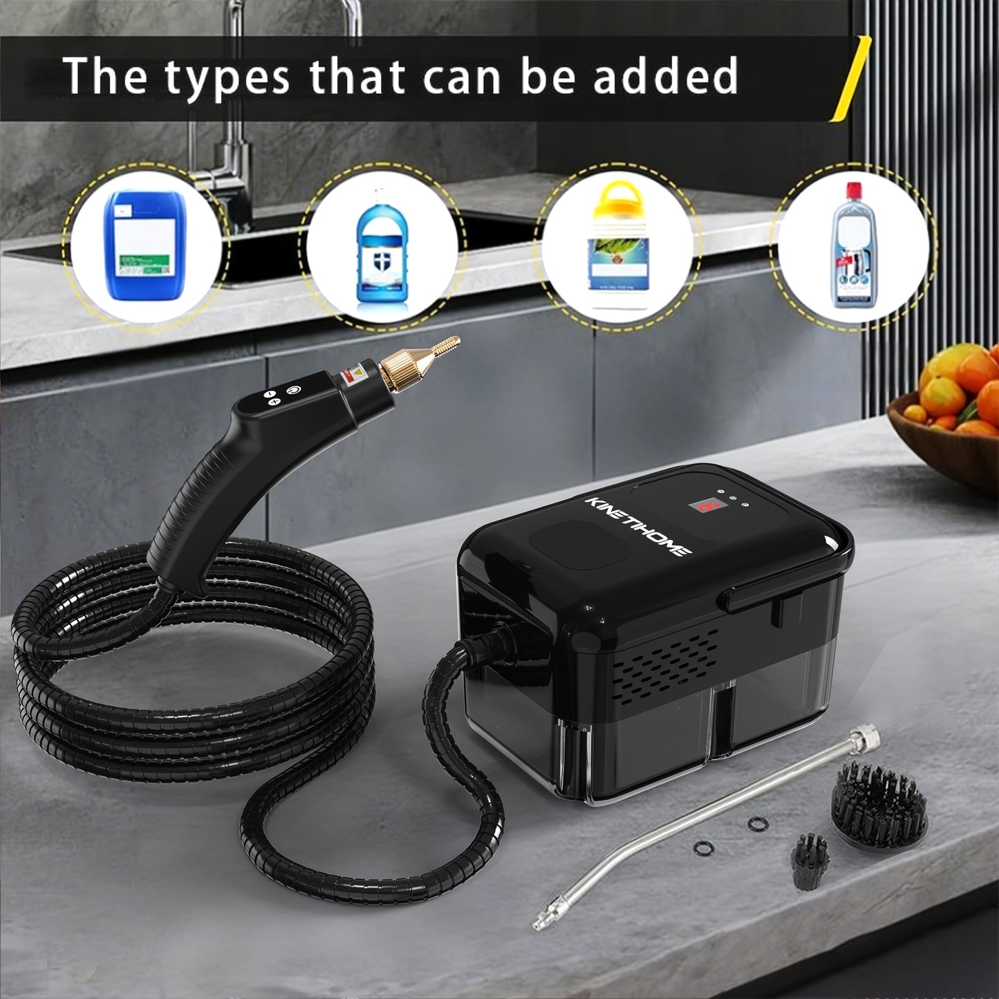 KinetiHome High Pressure Steam Cleaner Handheld for Home Use