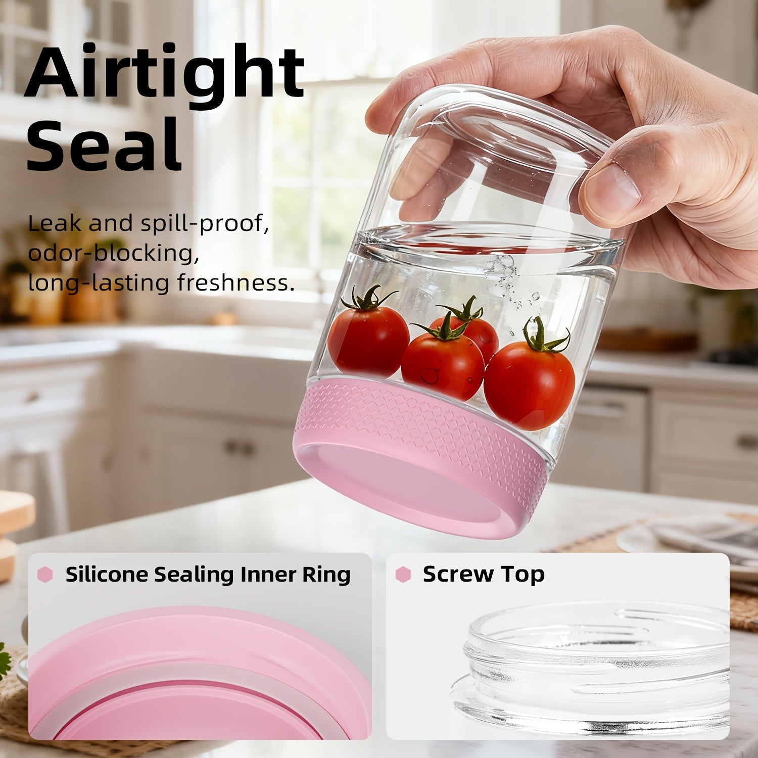 Grinkwell Glass Airtight Jars With Silicone Sleeves - Revitalize Mind Body