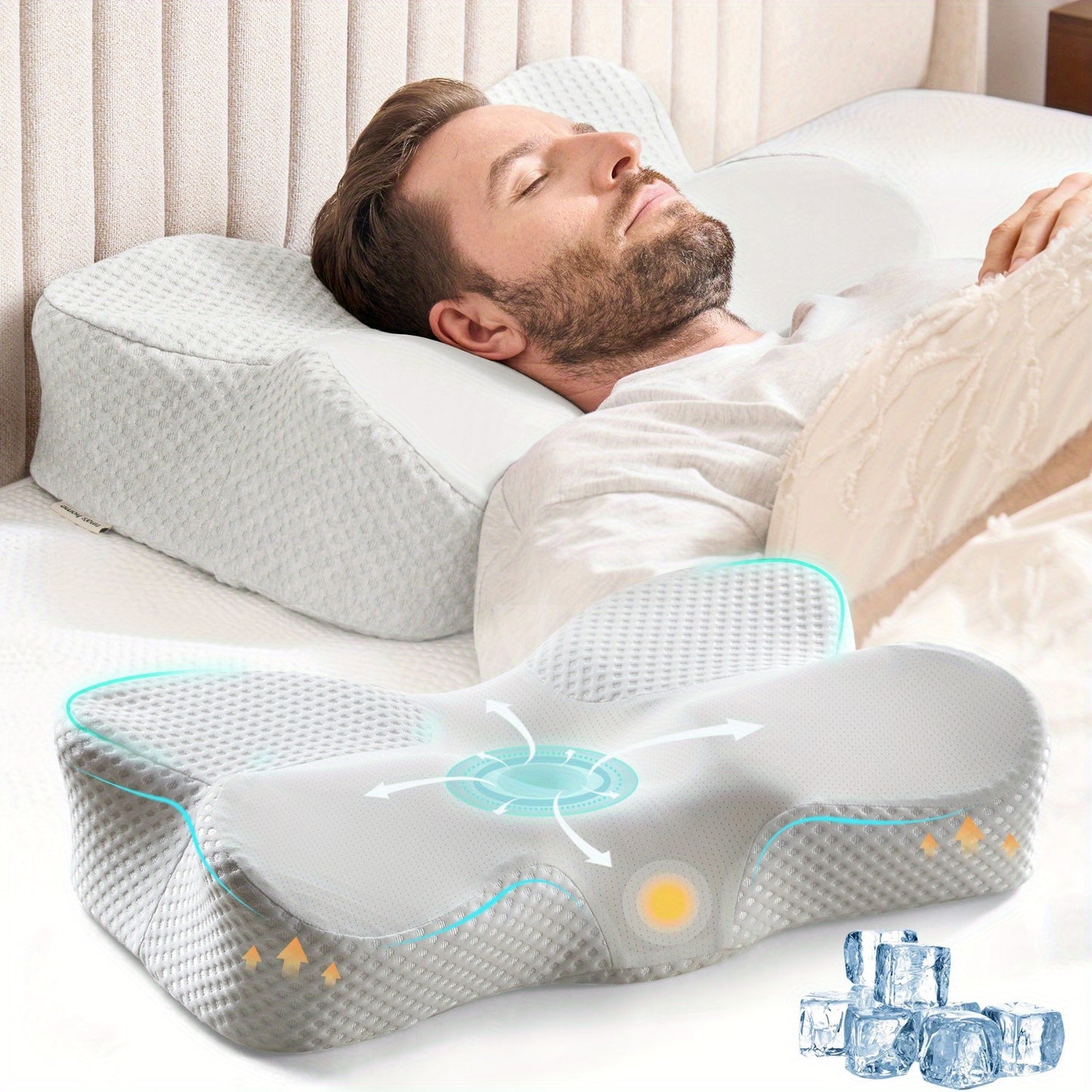 Hulala Home Orthopedic Cervical Pillow for Neck Relief