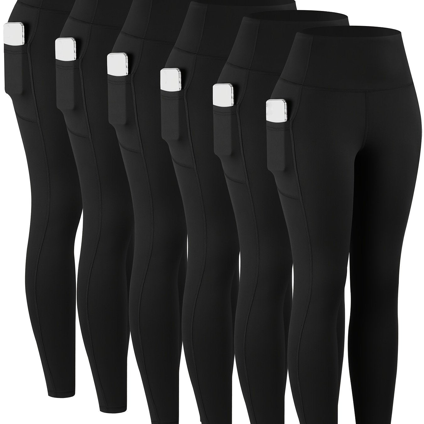 LINOZO High Waist Pocket Leggings for Women Everyday Yoga