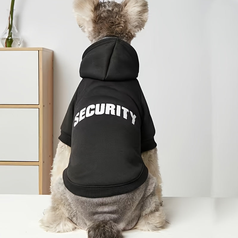 Cozy Fleece Dog Hoodies Set With Security Print