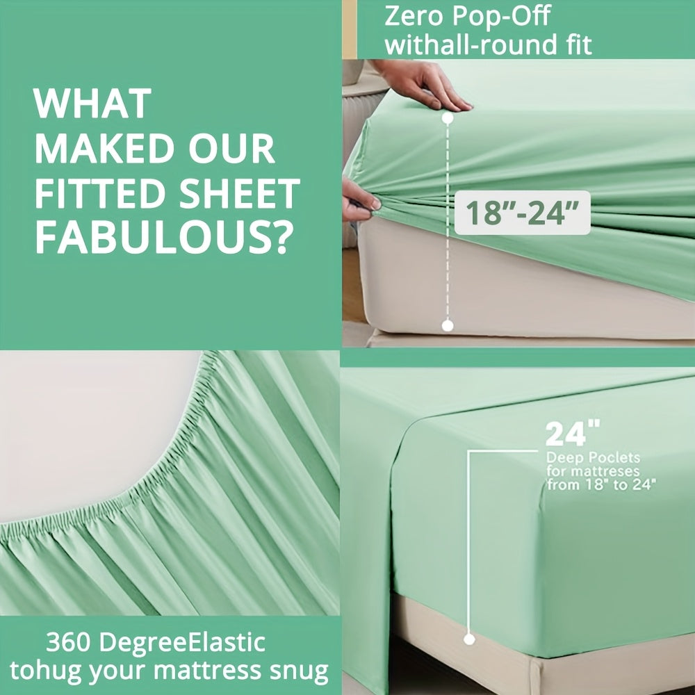 Cooling Bamboo Bed Sheet Set 2000TC Ultra Soft All Season