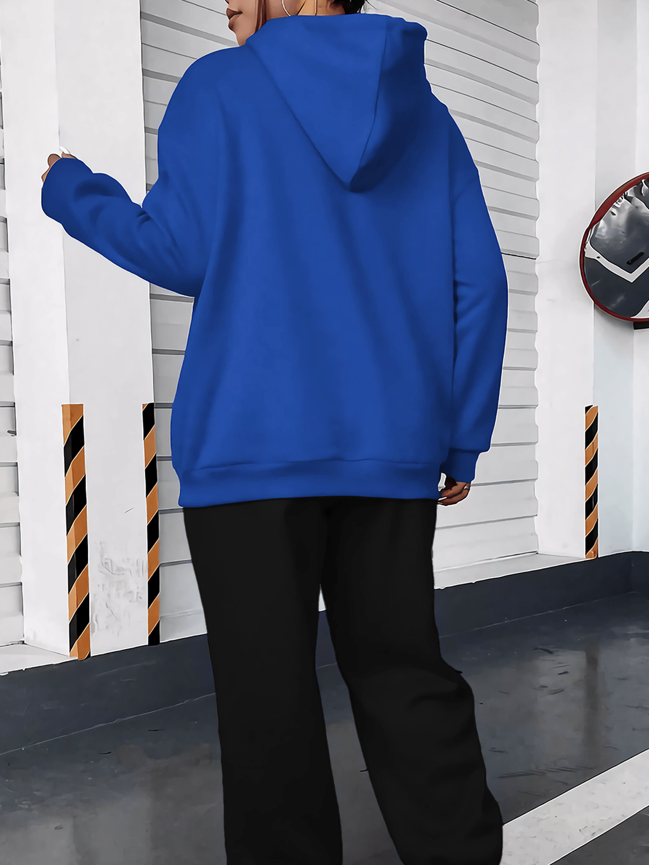 Women’s Letter Print Hoodie And Jogger Set Polyester With Pockets