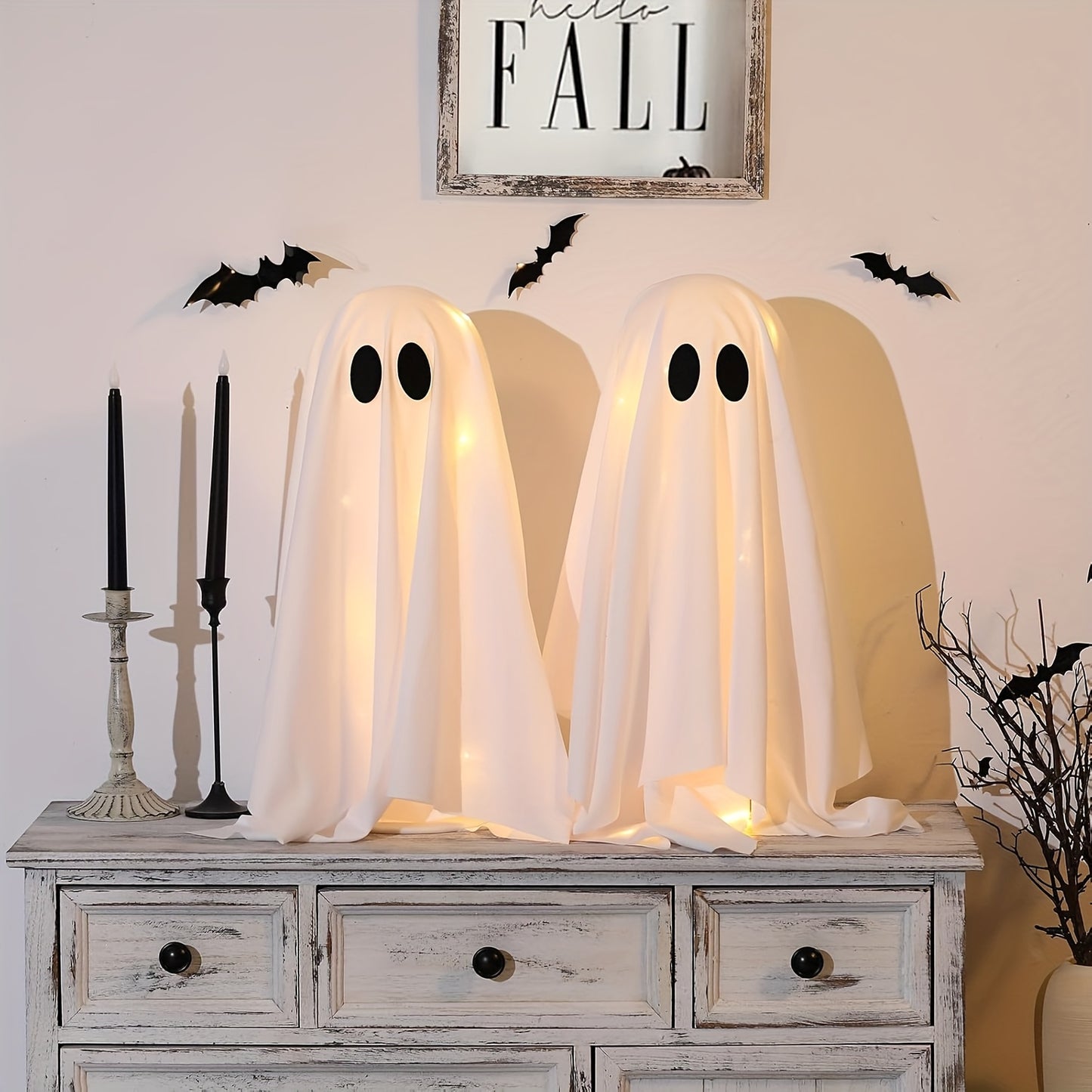 CYSKXYI Light Up Halloween Ghosts Decoration Set of 2
