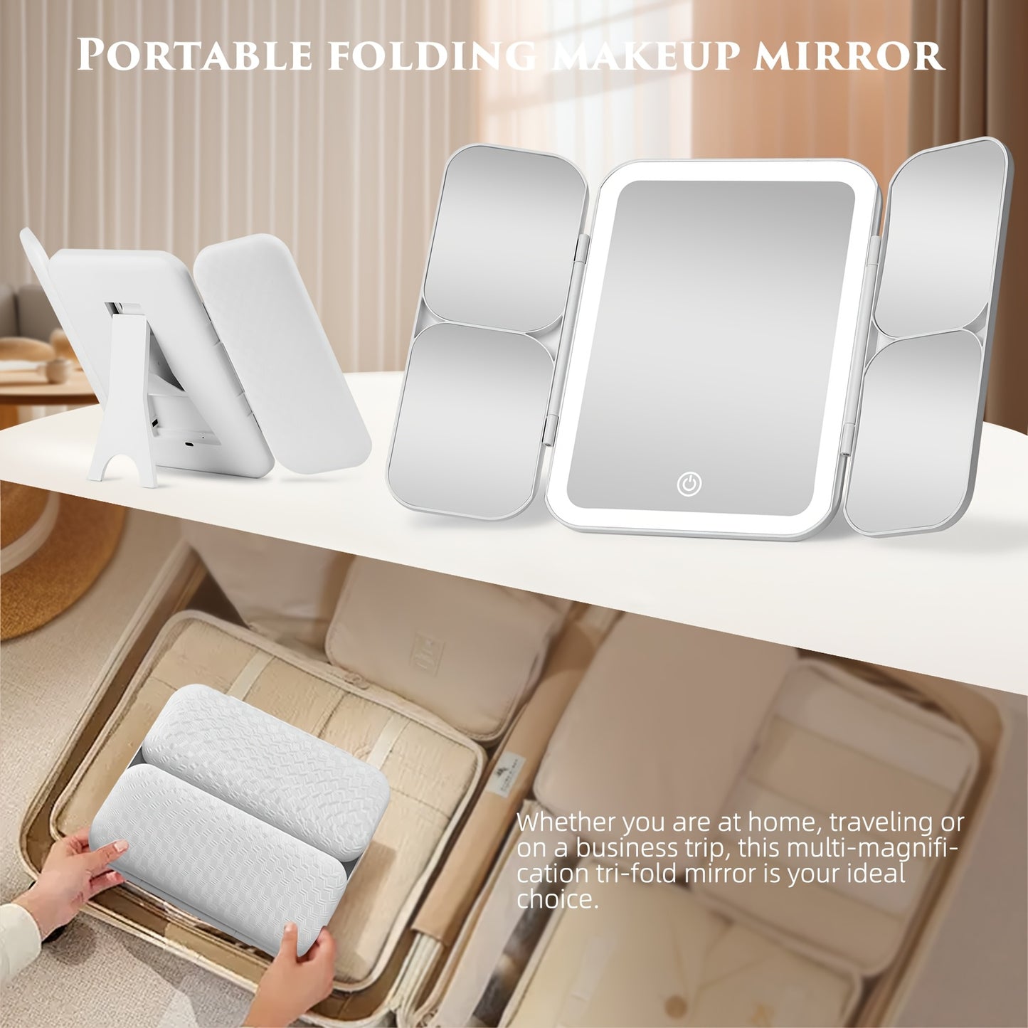 LED Makeup Mirror 5X 10X 20X 30X Magnification Foldable