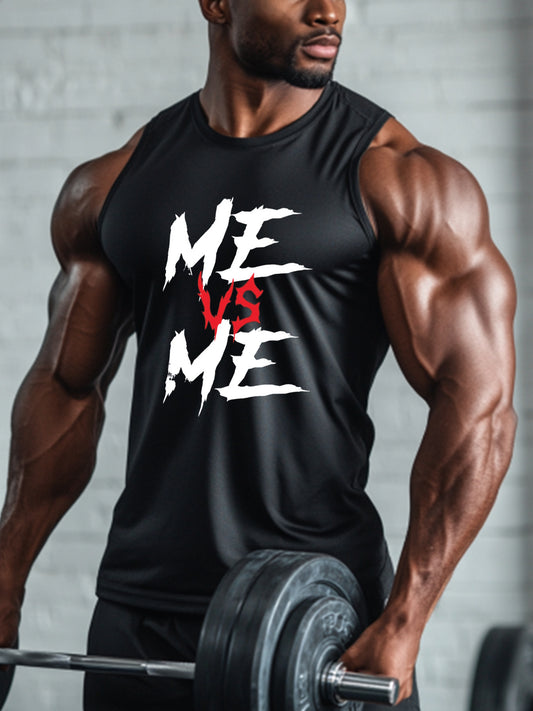 Vest for Men, Sleeveless T Shirts for Men, Gym Clothes Men, Fitness Style Design with Print, 100% Pure Cotton Fabric, Mens Tank Top, ME VS ME Brand, Slim Fit, Breathable And Quick Dry, Perfect for Gym Training, Suitable for D - Revitalize Mind Body