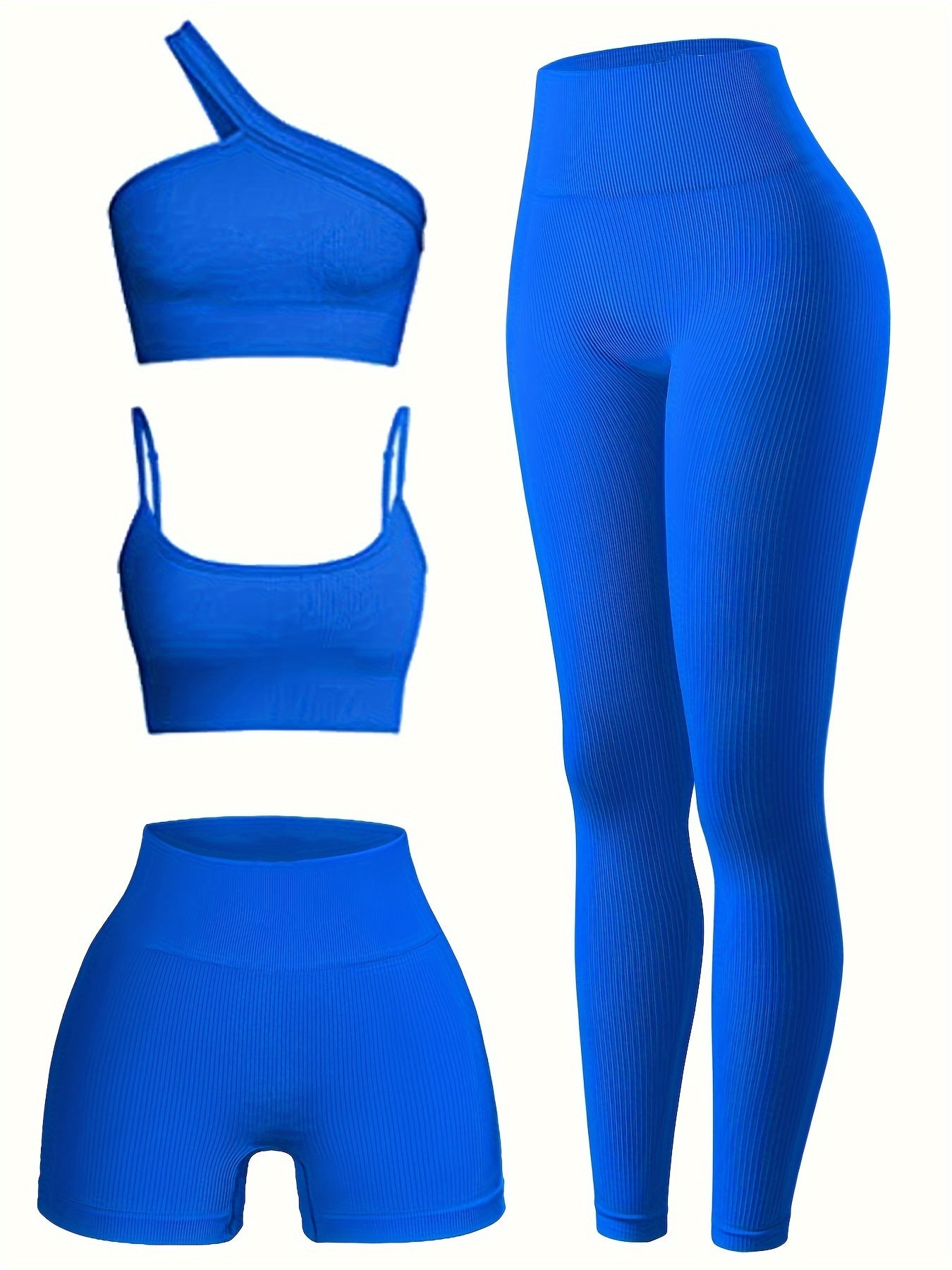 4Piece Seamless Yoga Set With High Waist Leggings And Bra - Revitalize Mind Body