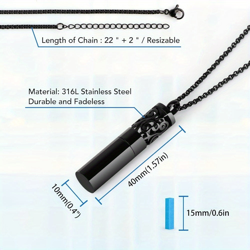 Aromatherapy Necklace Set with Stainless Steel Storage and Felt Pads