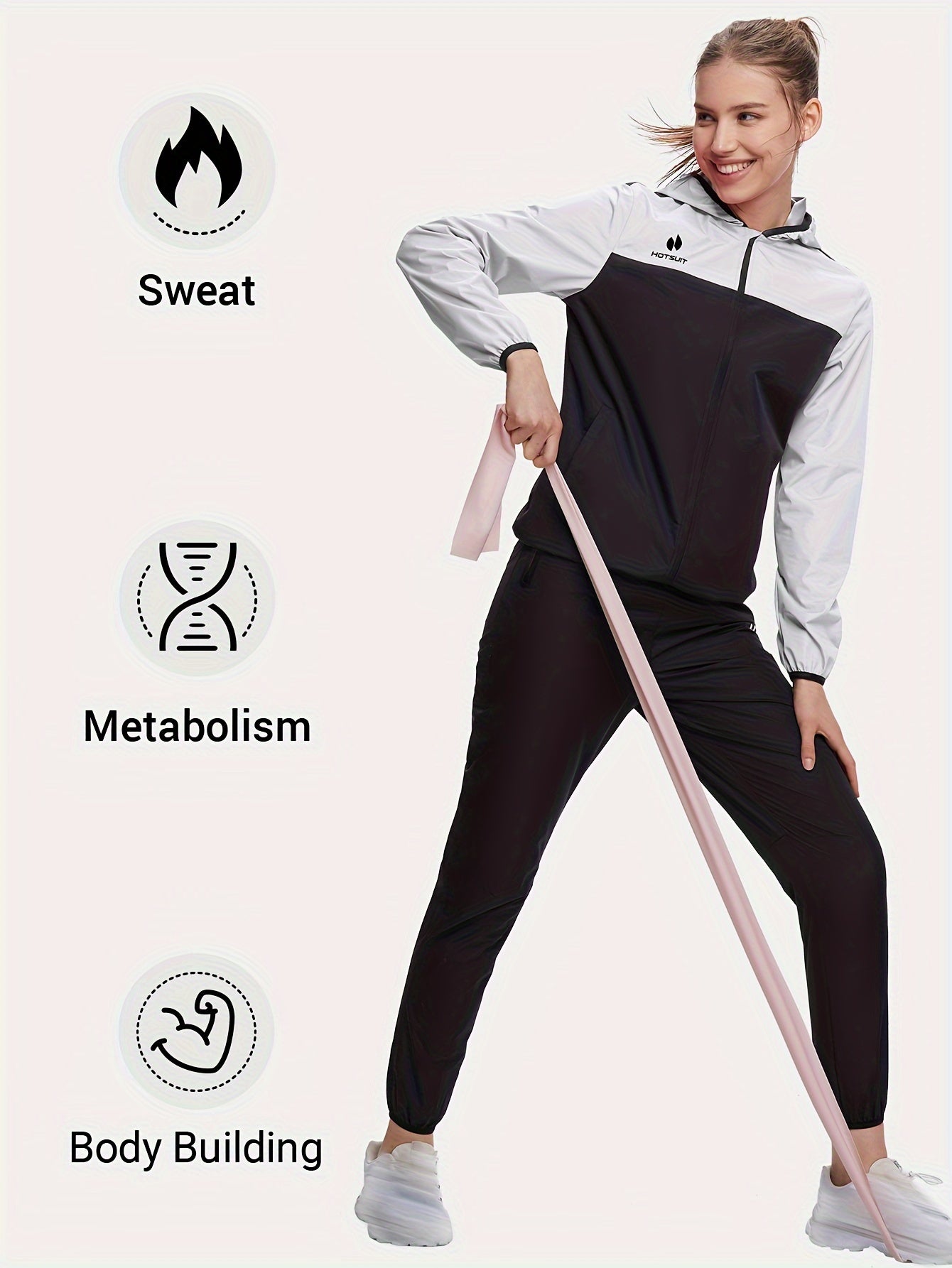 HOTSUIT Women's Sweat Sauna Suit With Hooded Jacket And Pants - Revitalize Mind Body