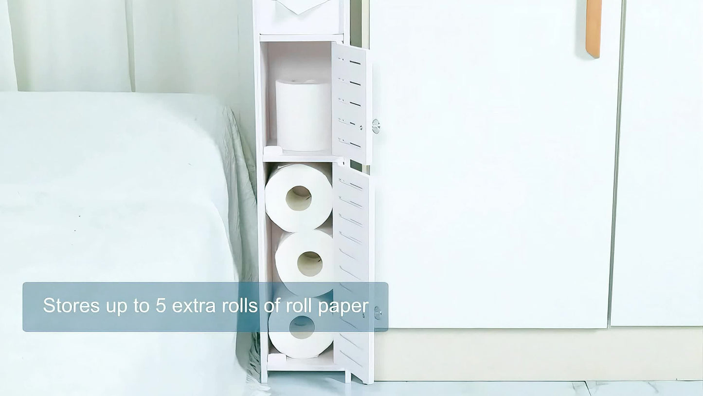 SENMEO Slim PVC Bathroom Cabinet Toilet Paper Holder