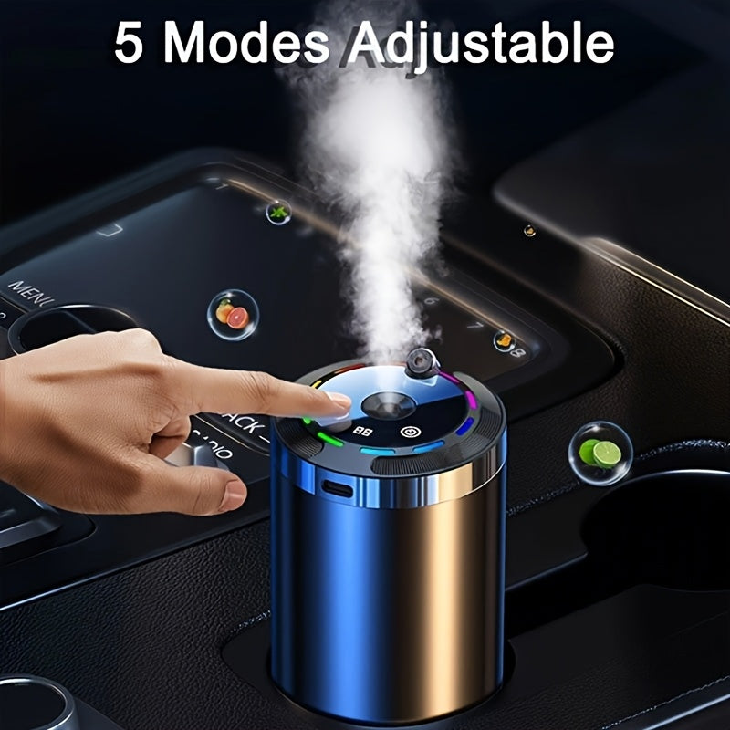 2025 New Car Automatic Aromatherapy Machine, with 5-color LED Light, Car Deodorization and Sterilization, Car Aroma Deodorizing Spray Air Freshener One Machine Three Bottles of Essential Oils - Revitalize Mind Body