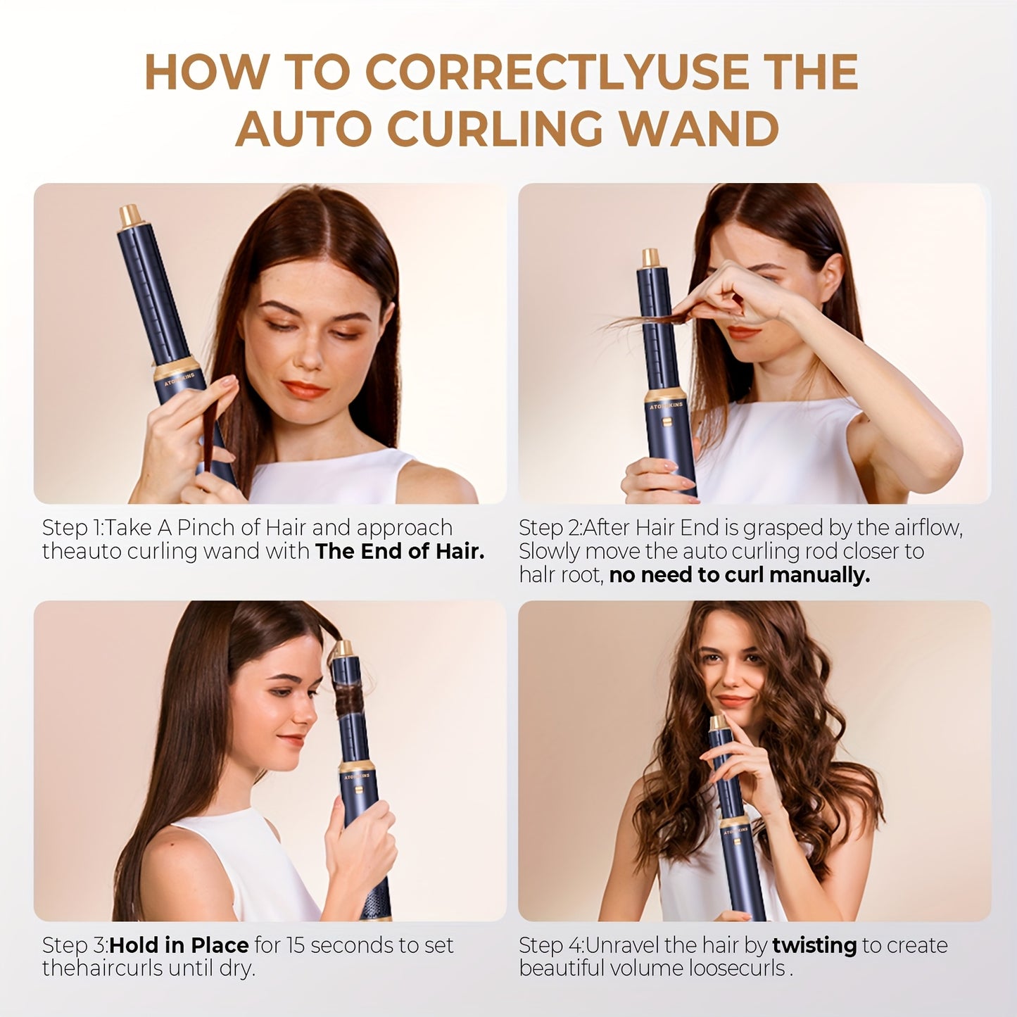 UKLISS 5-In-1 Hair Dryer Brush Styler Detachable Hot Air