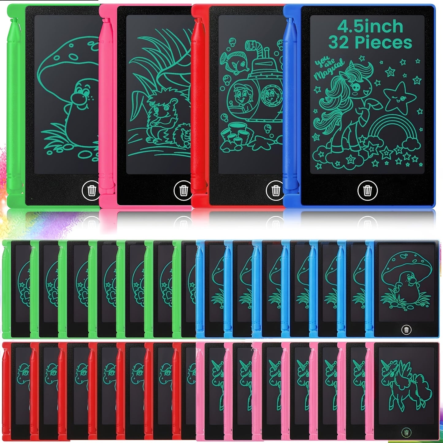 32 Pack LCD Writing Boards Educational Set for School