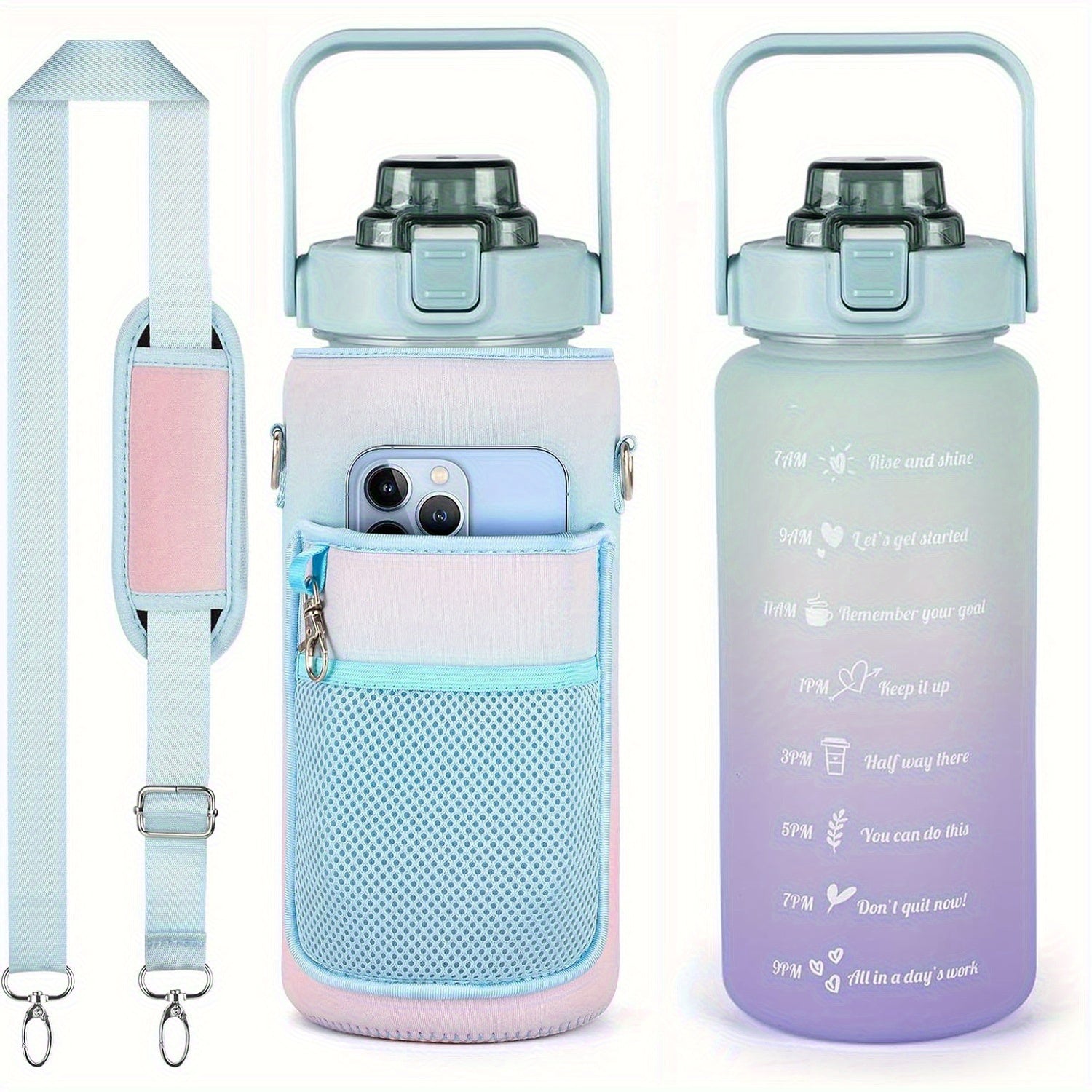 Aobteeny Leakproof Tritan Water Bottle With Time Stamp - Revitalize Mind Body