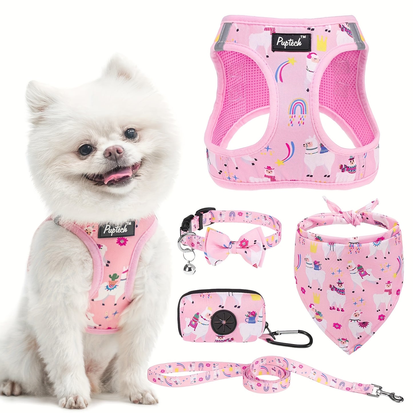 BEAUTYZOO No-Pull Dog Harness Collar And Leash Set