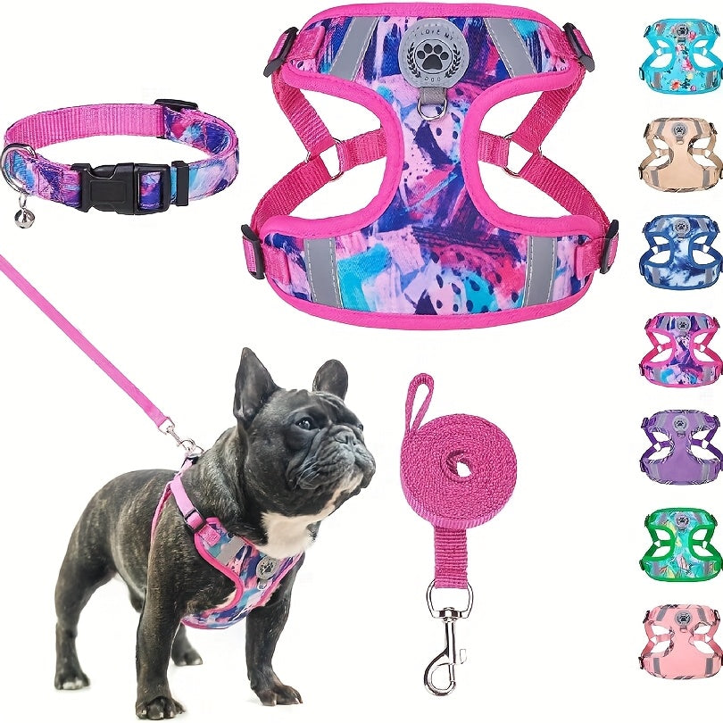 BEAUTYZOO No-Pull Dog Harness Collar And Leash Set