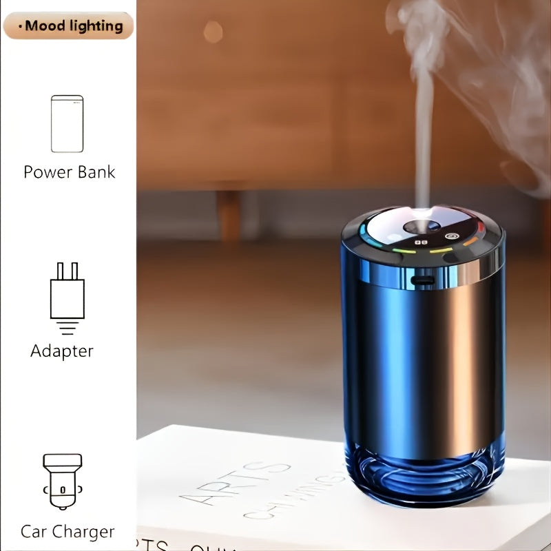 2025 New Car Automatic Aromatherapy Machine, with 5-color LED Light, Car Deodorization and Sterilization, Car Aroma Deodorizing Spray Air Freshener One Machine Three Bottles of Essential Oils - Revitalize Mind Body