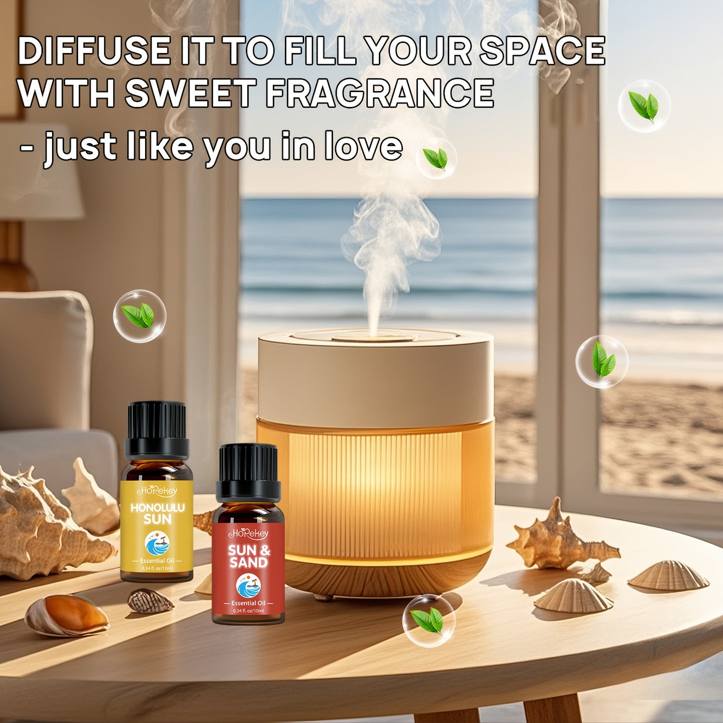 Beach Themed Essential Oil Set For Diffuser And Candles