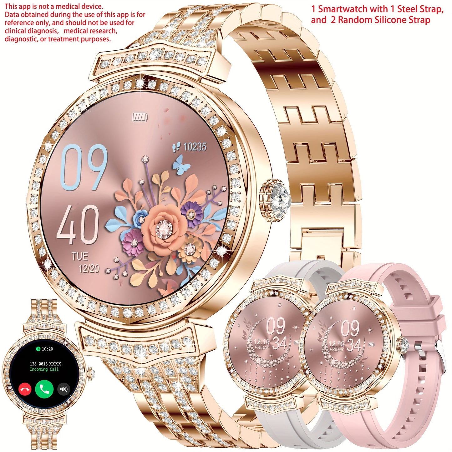 1.32" AMOLED Smart Watch For Women, Answer/Make Calls, Smart Fitness Watch For Women - Call Integration, Wireless Call Smart Watch For Android And IPhone, Fitness Tracker, Sleep Monitoring, Step Caloric, Call Information Prom - Revitalize Mind Body
