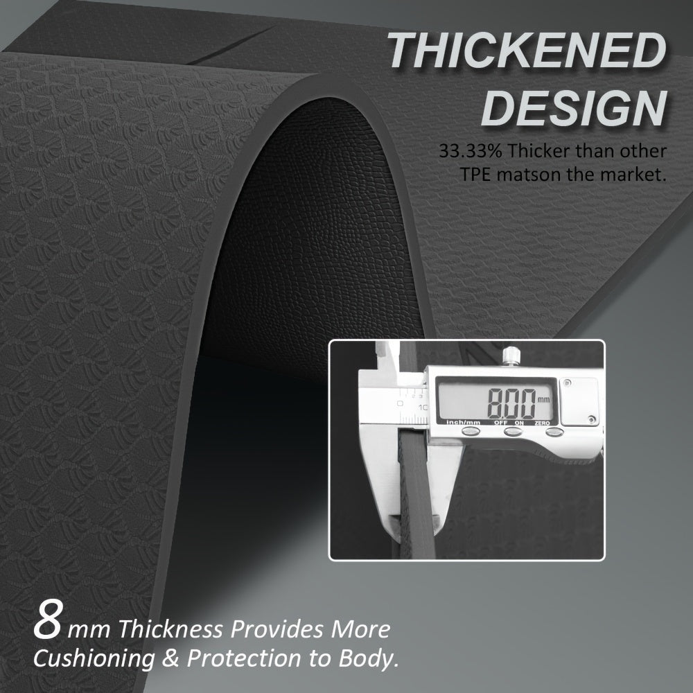 Double-Sided Non-Slip TPE Yoga Mat With Alignment Line