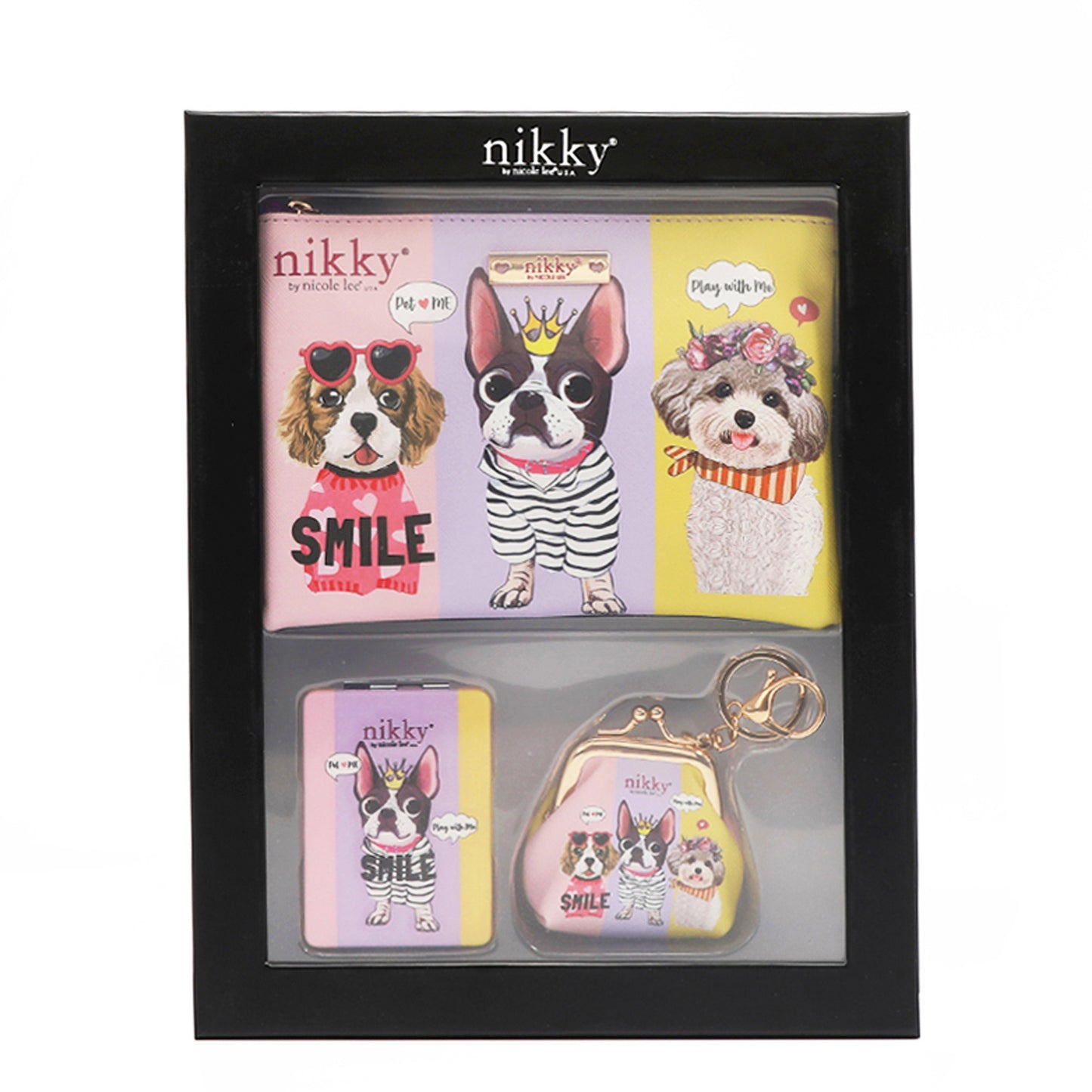 NIKKY Three Piece Gift Set Accessories Pouch Coin Purse Mirror - Revitalize Mind Body