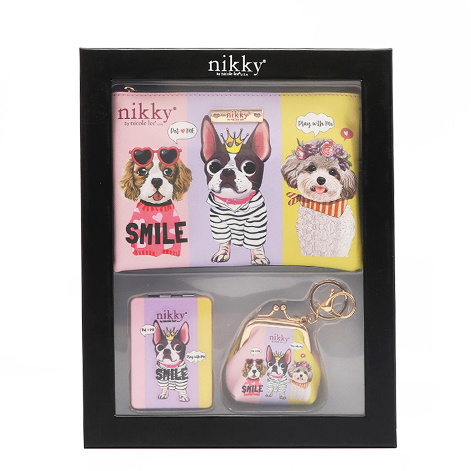 NIKKY Three Piece Gift Set Accessories Pouch Coin Purse Mirror - Revitalize Mind Body