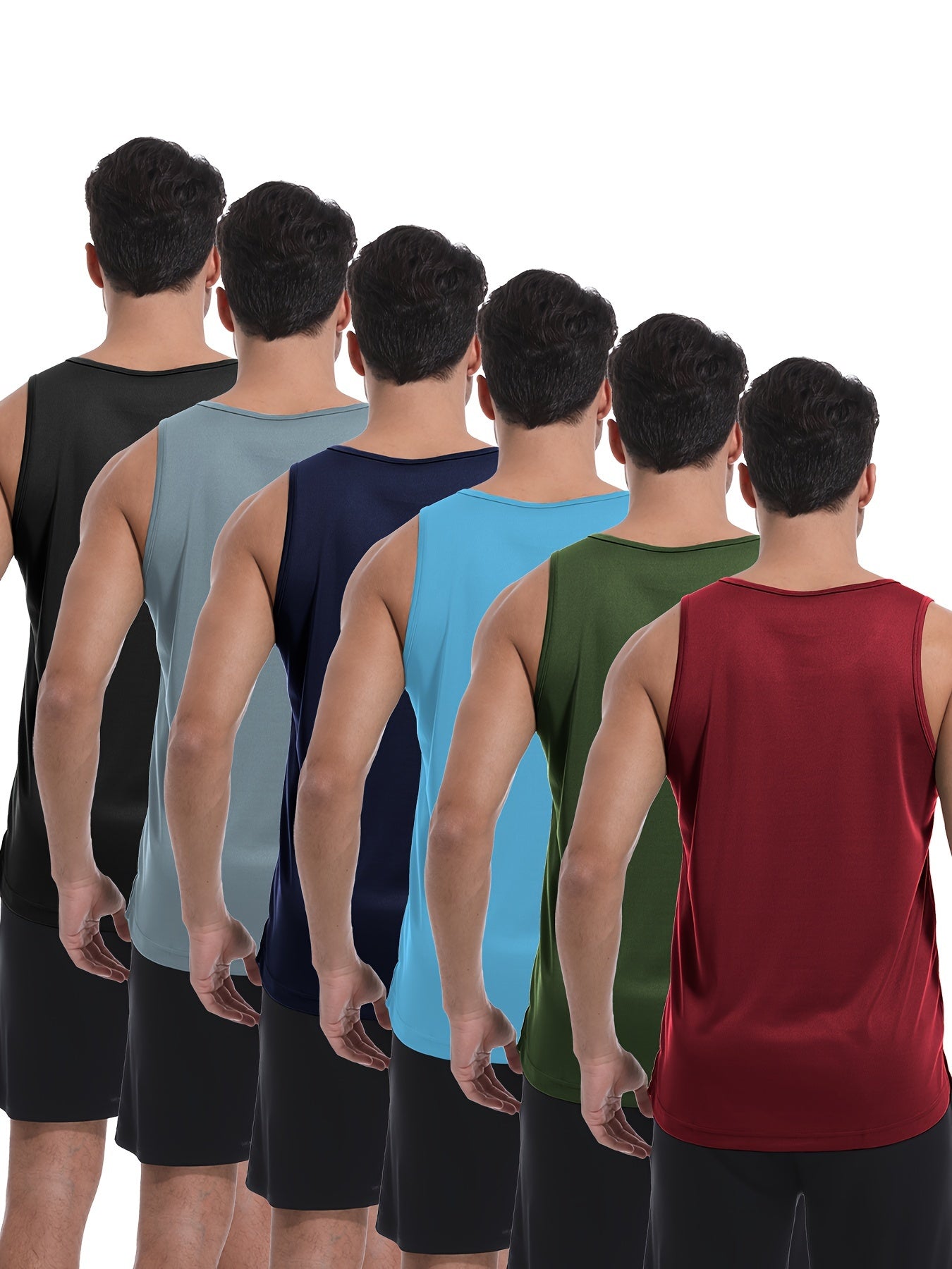 HOPLYNNCollar Six Pack Men's Athletic Tank Tops Moisture Wicking - Revitalize Mind Body