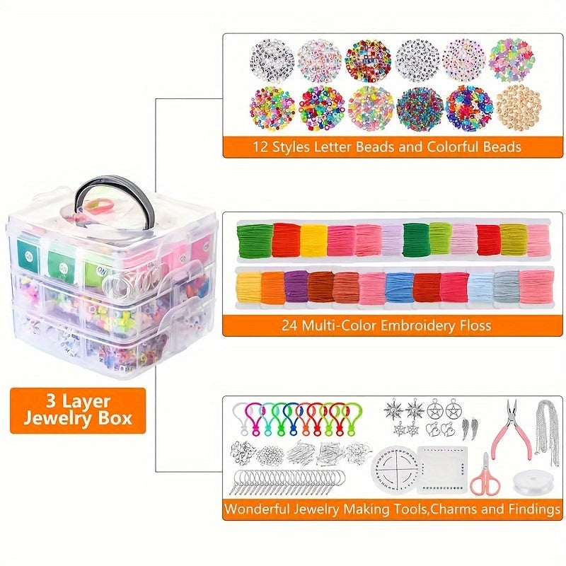 PHCOO DIY Jewelry Making Kit Beading Set Elastic Rope Tool