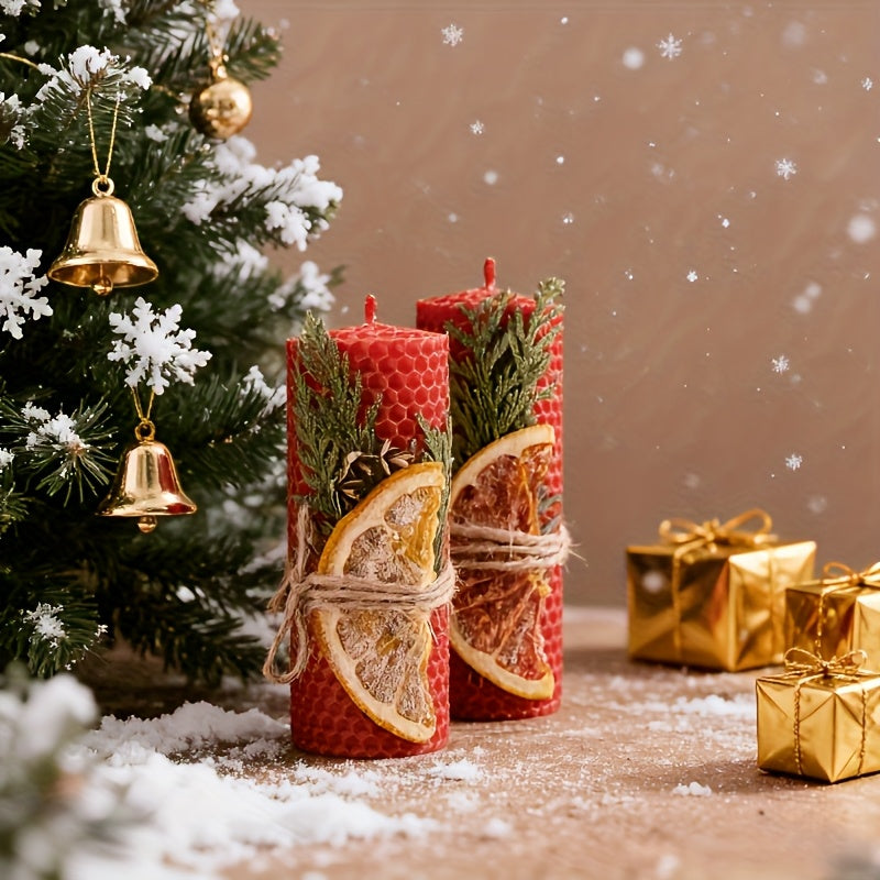 Beeswax Taper Candles Christmas Gift Box Eight Candles