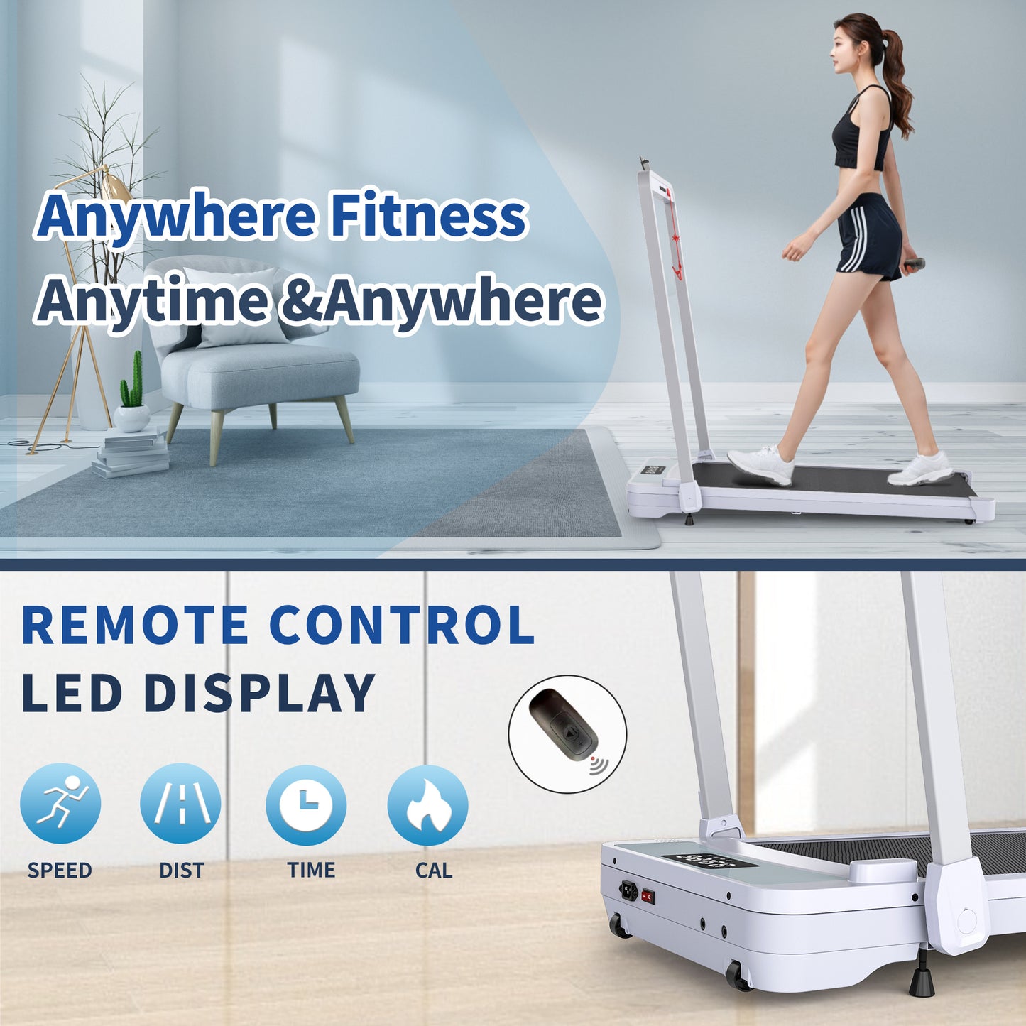 Upreign 3 In 1 Portable Treadmill Walking Pad With Incline