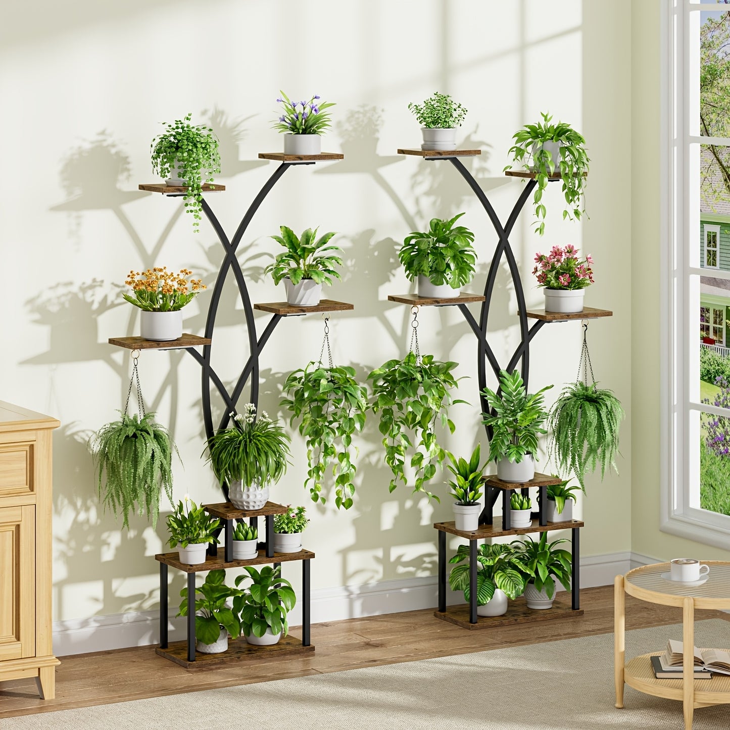 CODACE Indoor Plant Stand With Grow Lights 7-Tier Shelf