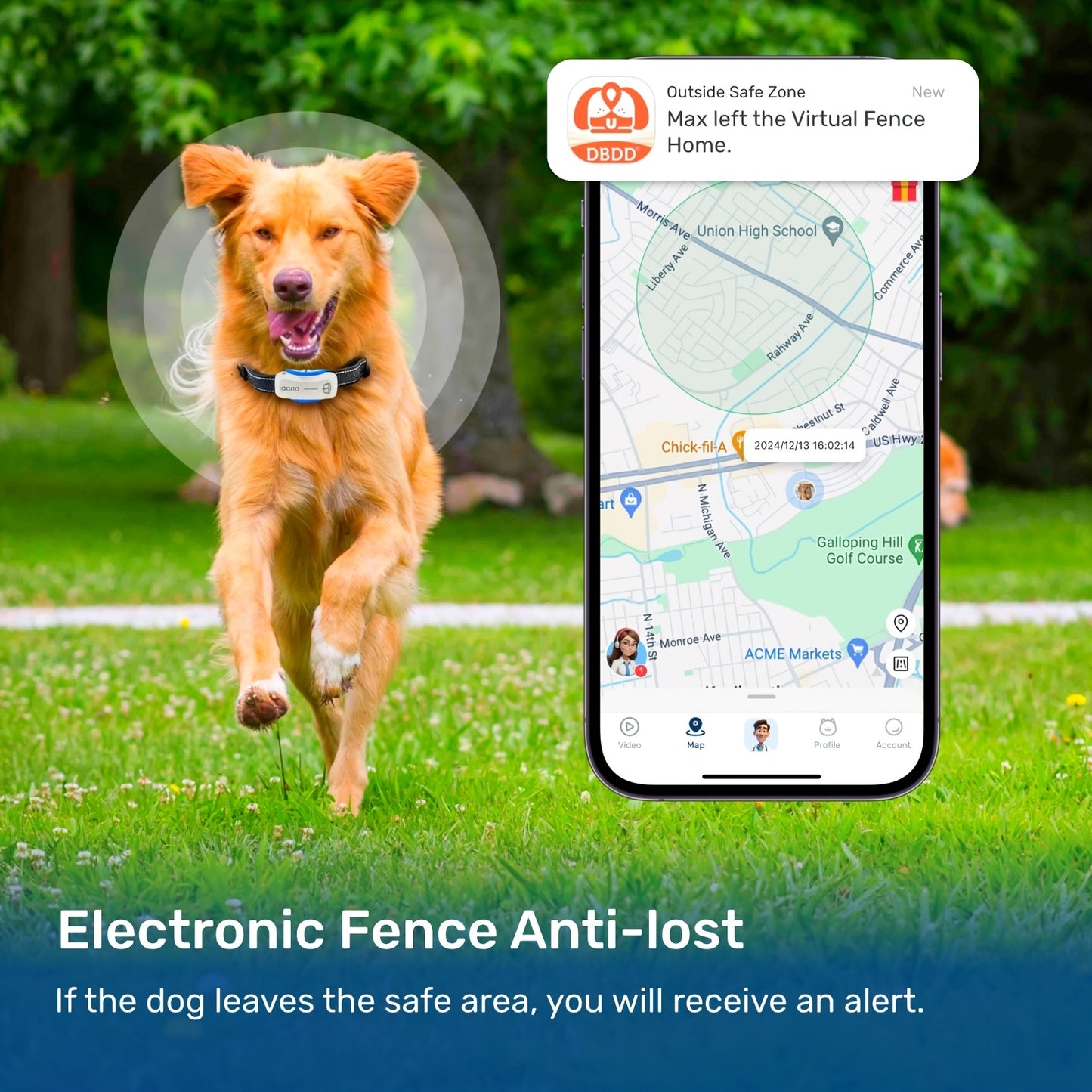 DBDD Dog GPS Tracker Pro Real Time Location and Health