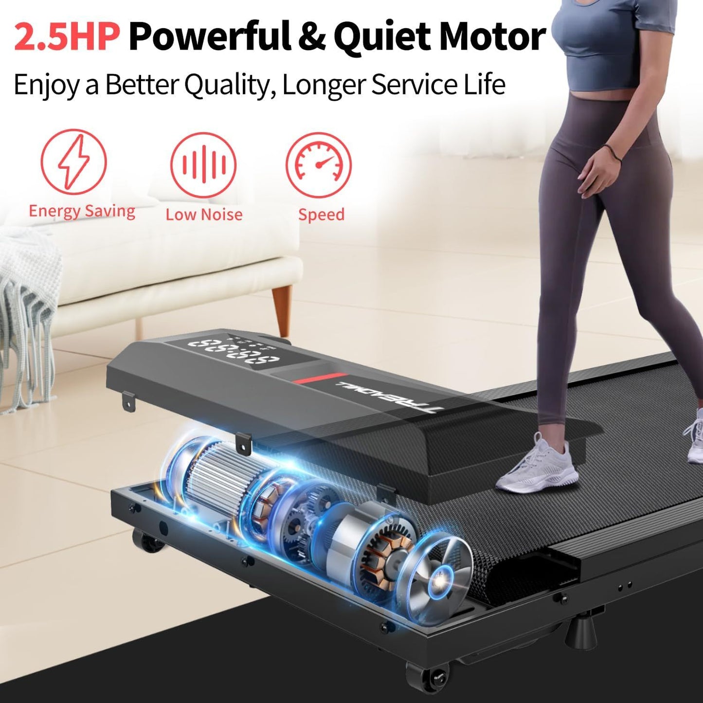 Upreign 3 In 1 Portable Treadmill Walking Pad With Incline