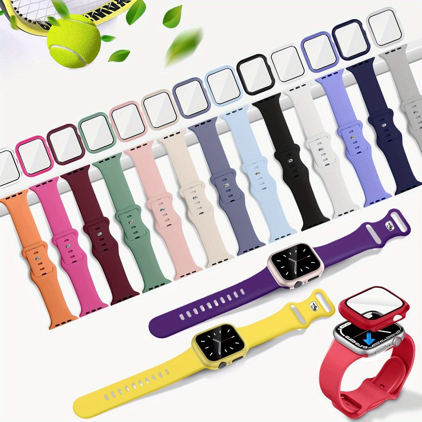 Quanfun 16 Apple Watch Sport Band With Screen Protector