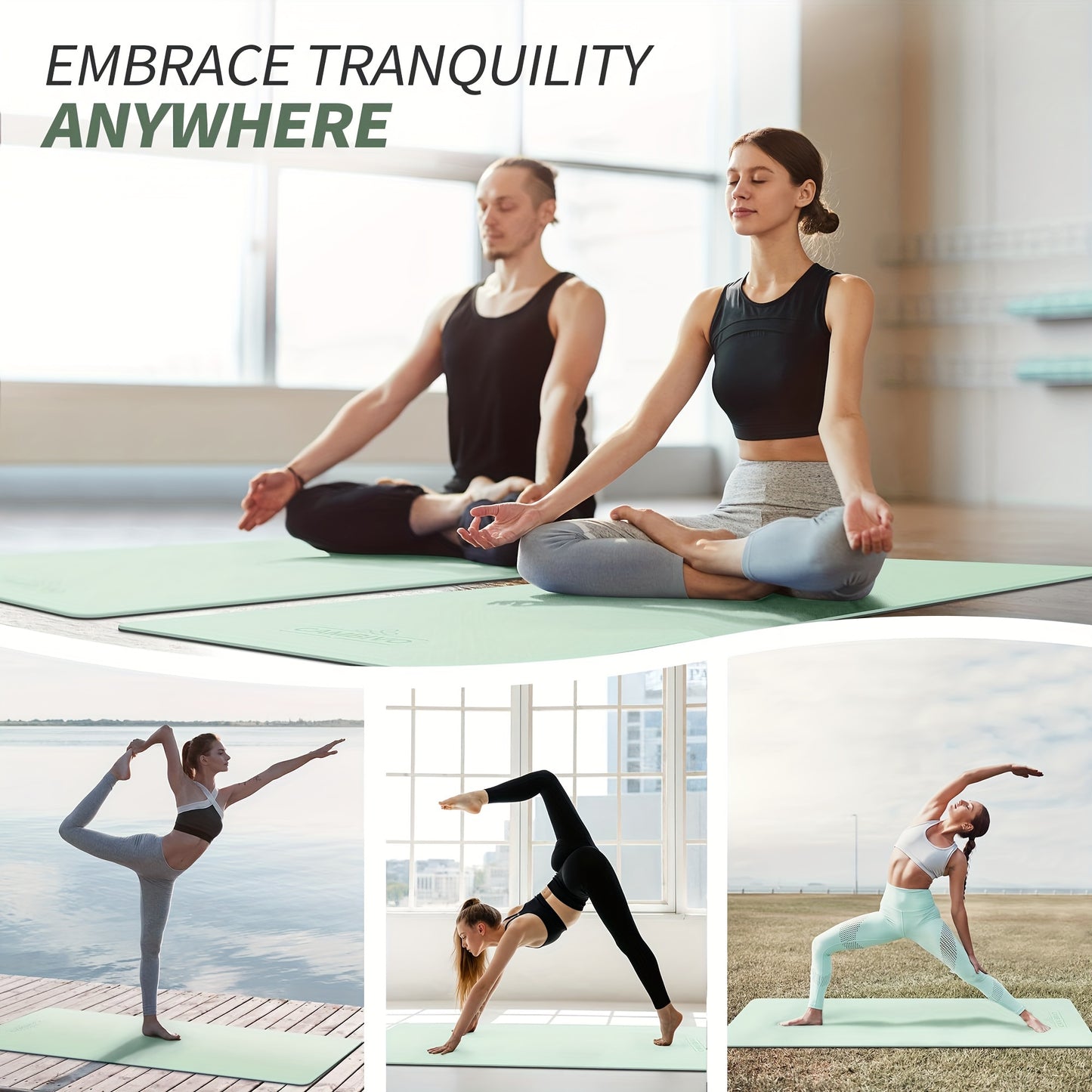 TPE Non Slip Yoga Mat For Yoga Pilates Floor Exercises