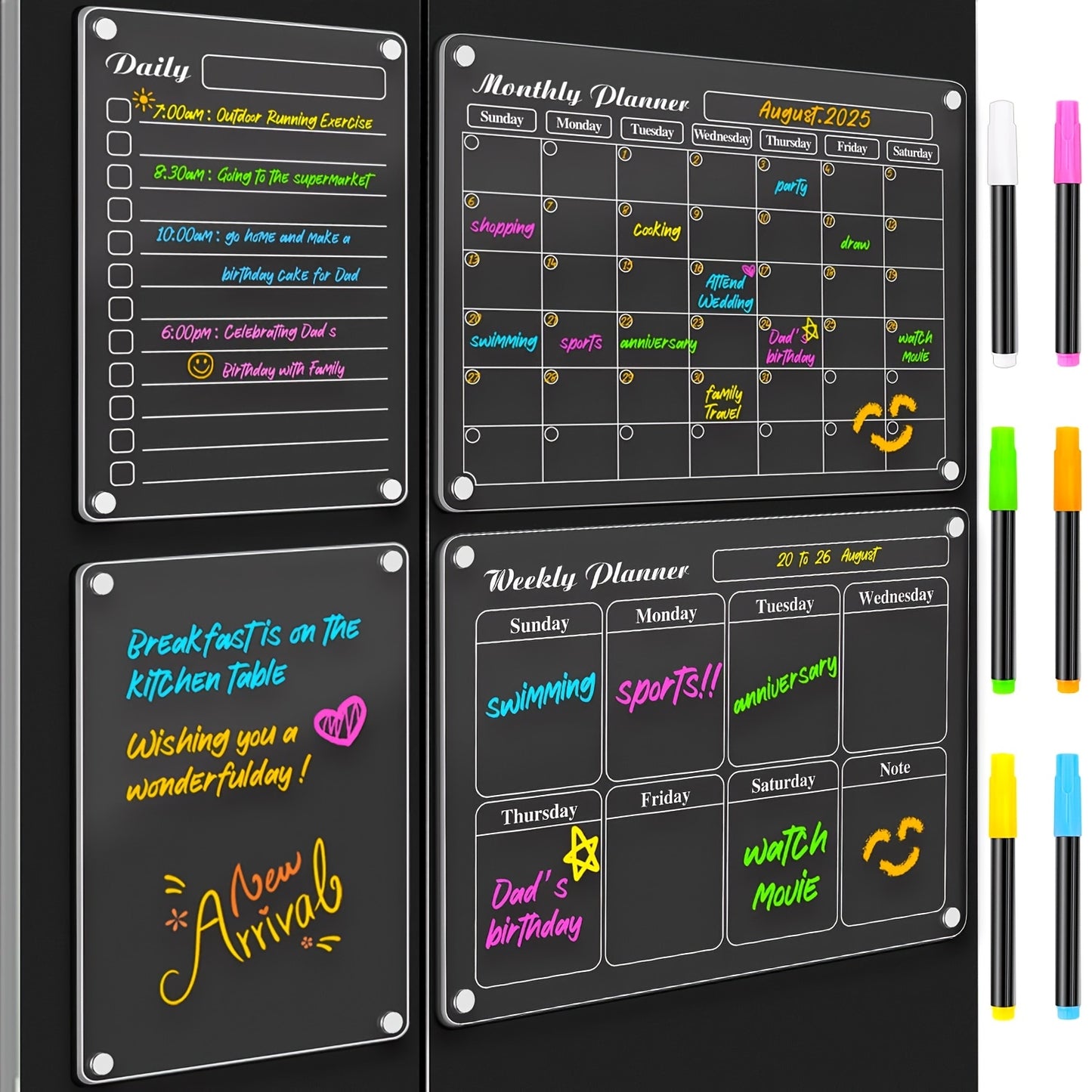 DIYMAG Acrylic Magnetic Dry Erase Calendar for Fridge