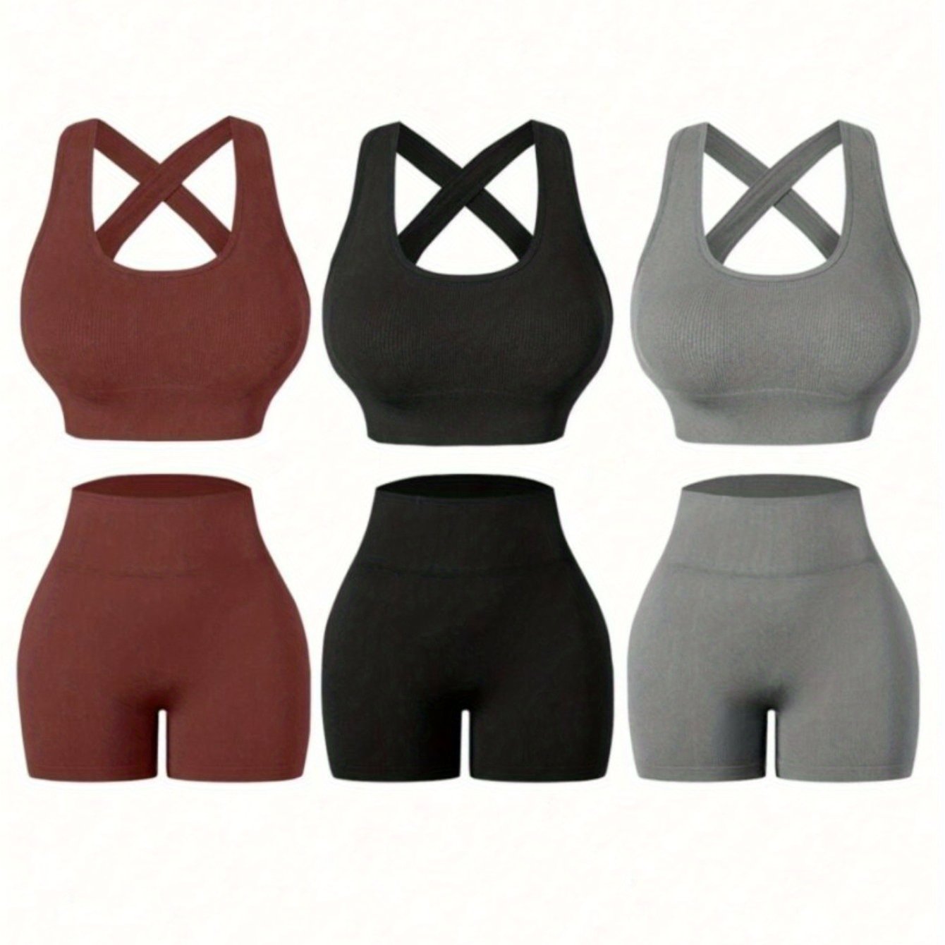 Teeraphique Women's Fitness Suit Three Piece Set