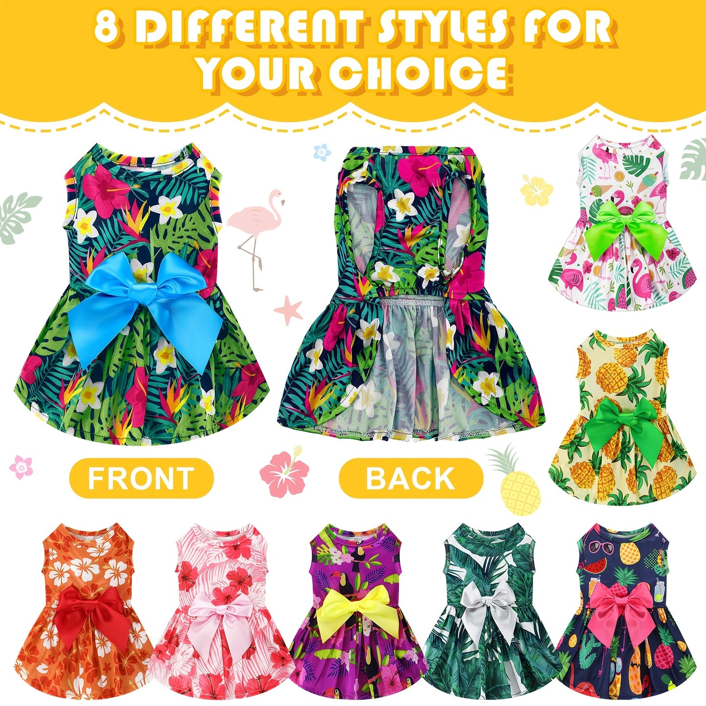 PATELAI Hawaiian Summer Dog Dresses For Dogs And Cats