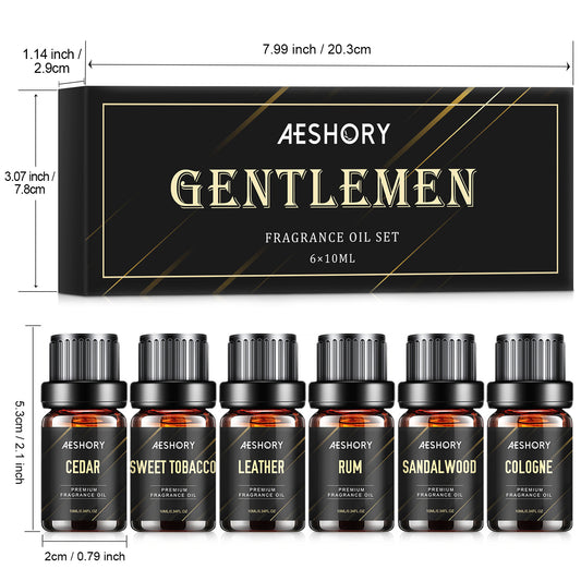 Gentlemen's Essential Oils Set for Candle and Diffuser Use - Revitalize Mind Body