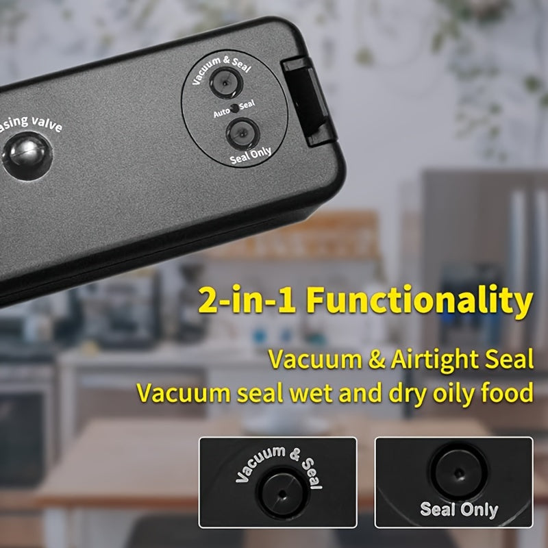 [Vacuum Sealing Machine] 50 Pcs Vacuum Sealing Machine And Food Storage Bag Sealing Machine, 1+ Mini Food Packaging Storage Heat Sealing Machine, 2 Modes, With 50 Food Storage Bags, Suitable For Home Kitchen, Commercial Use, - Revitalize Mind Body