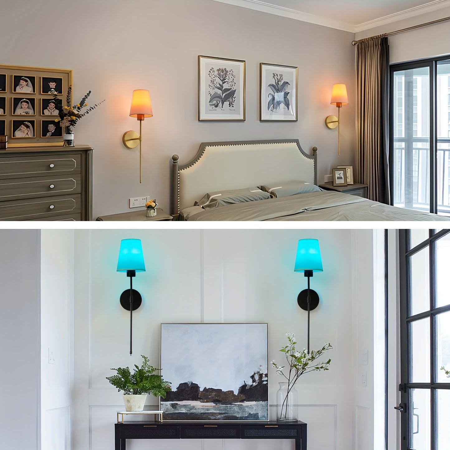 Rechargeable RGB Wall Light with Remote Dimmable LEDs