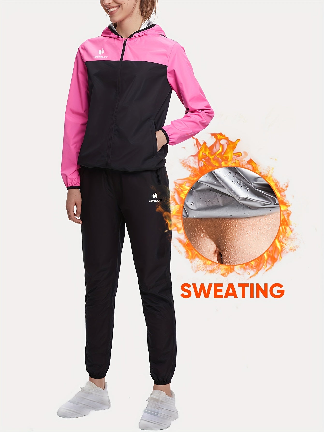 HOTSUIT Women's Sweat Sauna Suit With Hooded Jacket And Pants - Revitalize Mind Body
