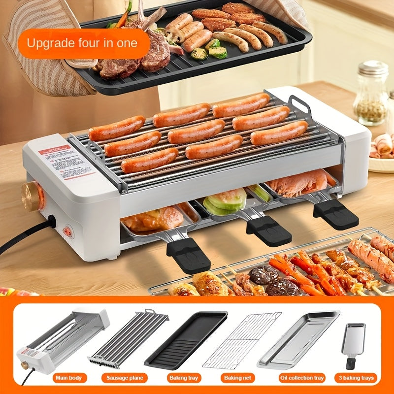 Non-Stick 4-In-1 Sausage Grill With Silicone Accessories