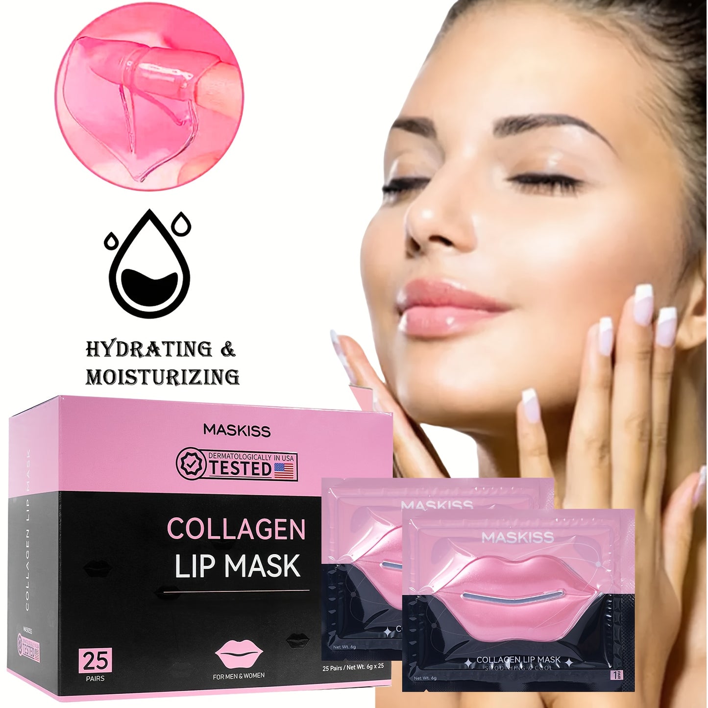 50pcs Hyaluronic Acid Eye & Lip Mask Set - Moisturizing, Firming, Hypoallergenic, Travel-Friendly for All Skin Types, Ideal for Wedding & Valentine's Day Gifts - Revitalize Mind Body