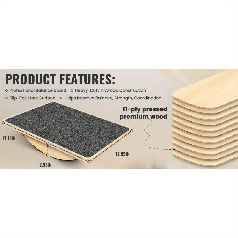 Balance Board Professional Wobble Board For Adults Core Strength - Revitalize Mind Body